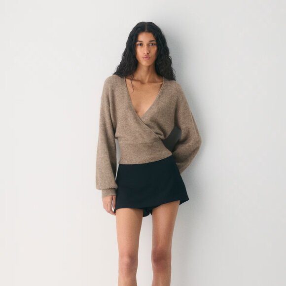 Aritzia Wilfred Relaxed V-neck wrap sweater - Picture 1 of 3